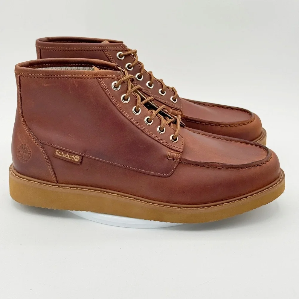 Timberland Newmarket Mid Chukka Boot Size 8.5 Mens Brown Leather - NEW no box